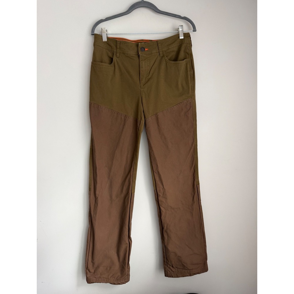 Orvis Womens Brown Olive Green Colorblock Reinforced Field Pants Size 8